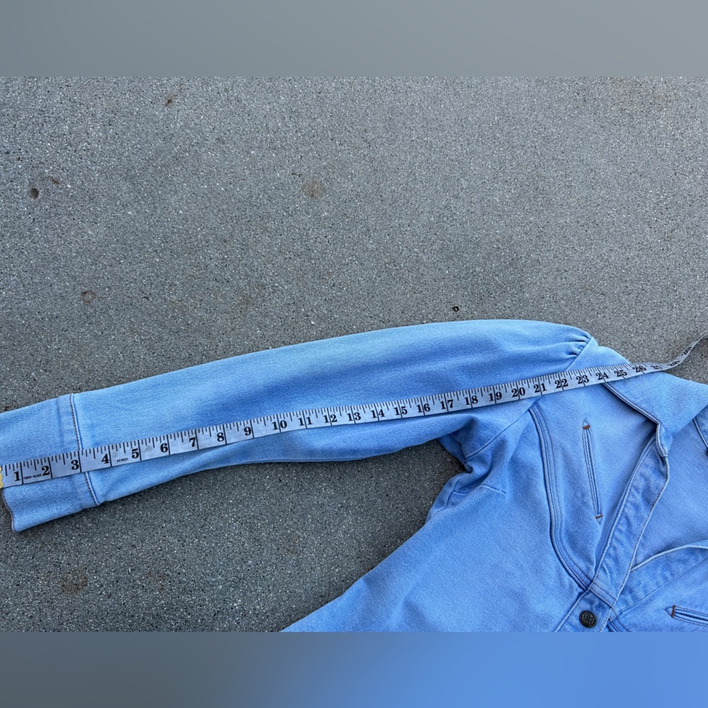 Sky Light Blue Denim Jacket Women Size 4 - Picture 9 of 9